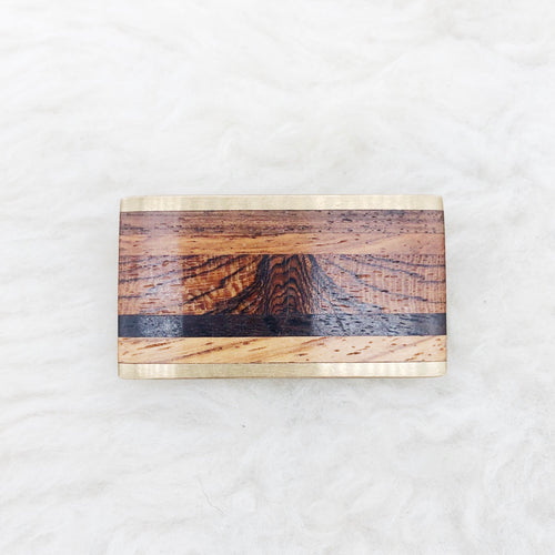 Wood and Brass Belt Buckle