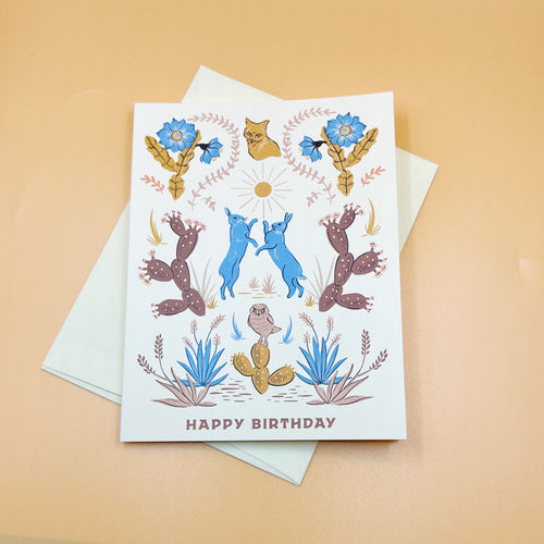 Happy Birthday Desert Folk Greeting Card - Antiquaria