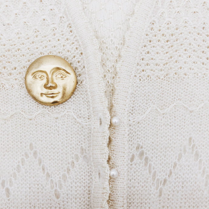 Full Moon Face Brooch