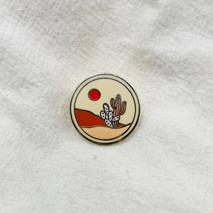 Peach Cactus Enamel Pin - Antiquaria