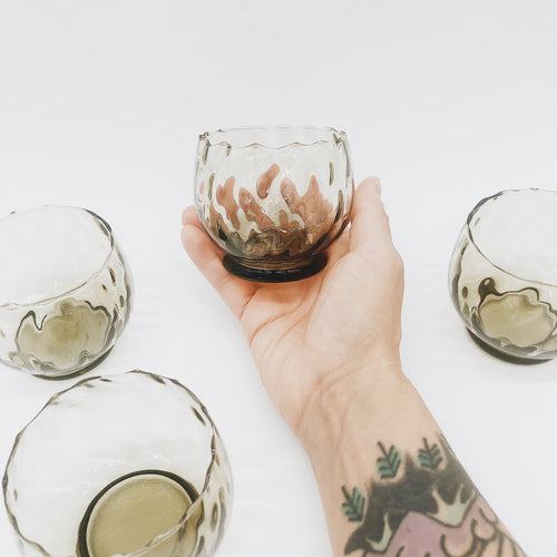 Drinking Glasses with Scalloped Rim - Set of Four