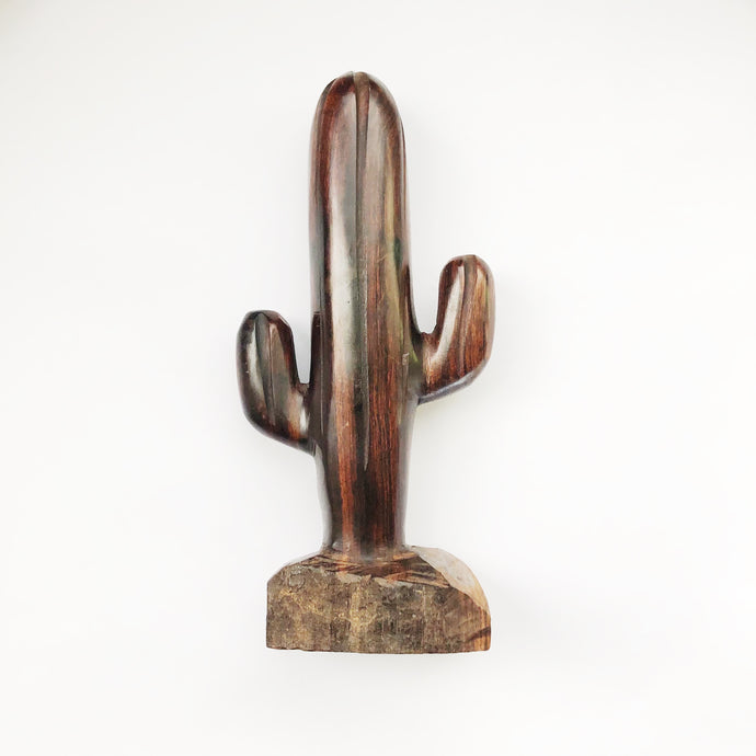 Hand-Carved Wood Saguaro