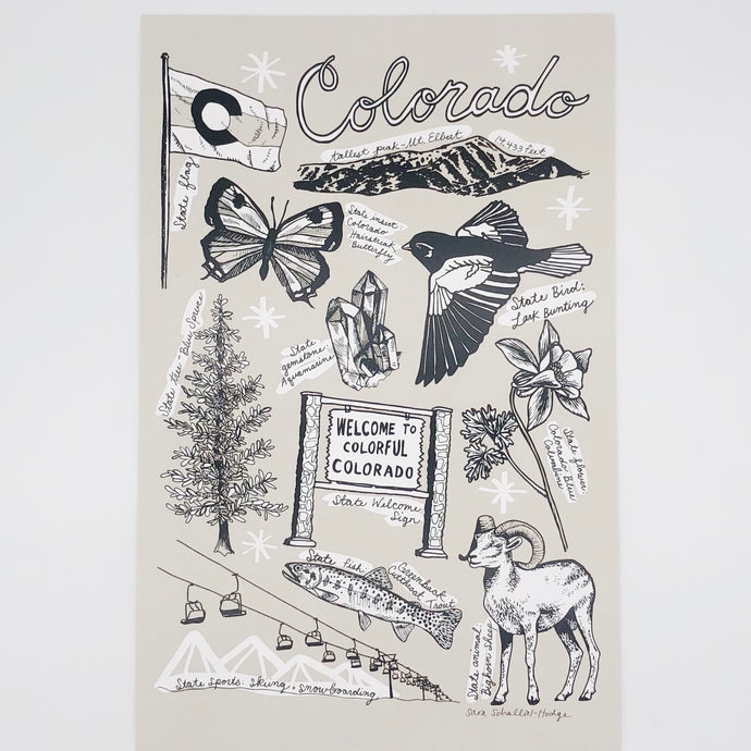 Colorado Symbols Print - I Like Sara
