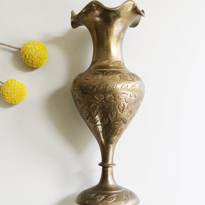 Small Etched Brass Vases