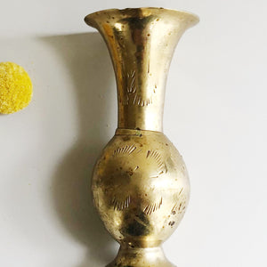 Small Etched Brass Vases