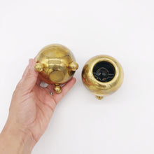 Load image into Gallery viewer, Pair of Brass Round Candle Holders