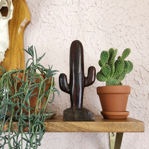 Hand-Carved Wood Saguaro